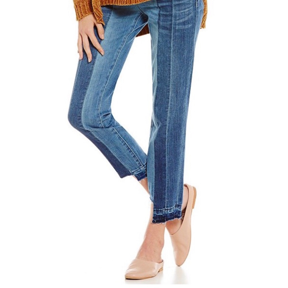 Chelsea and Violet two tone denim jeans